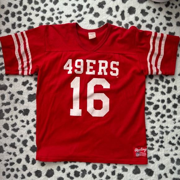 Vintage Rawlings Official 49ers Joe Montana Football Shirt - Size LG - Picture 1 of 6